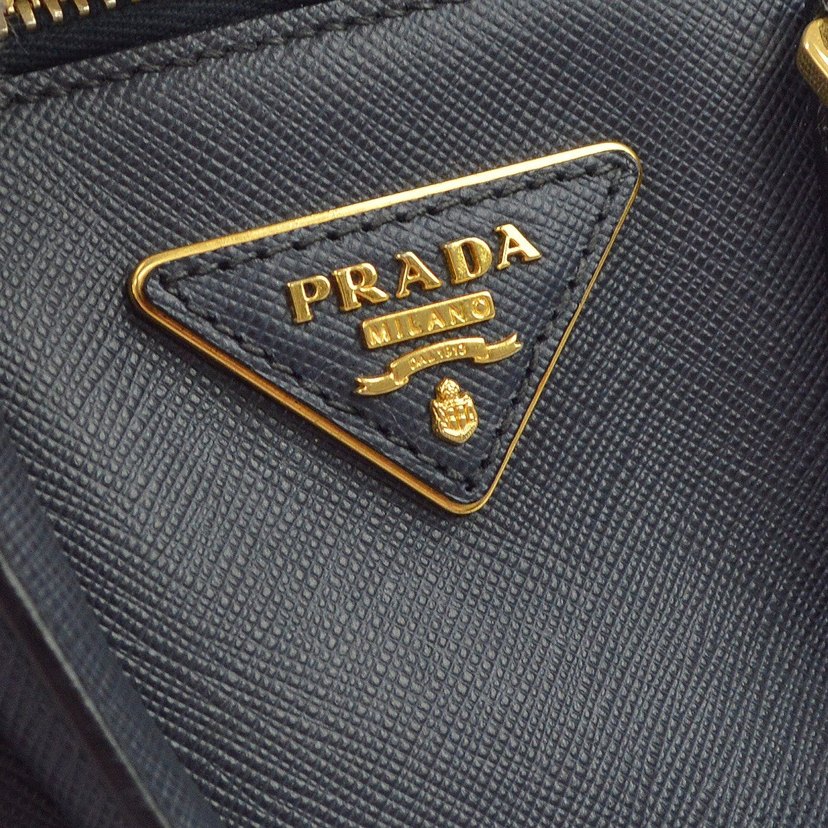 Prada Promenade Vintage Handbag in Navy Leather