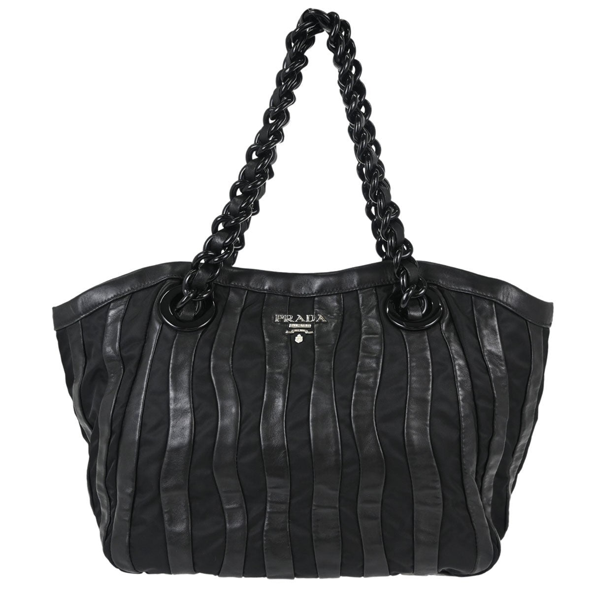 Prada Tessuto Chain Tote Vintage in Black Tessuto Nylon