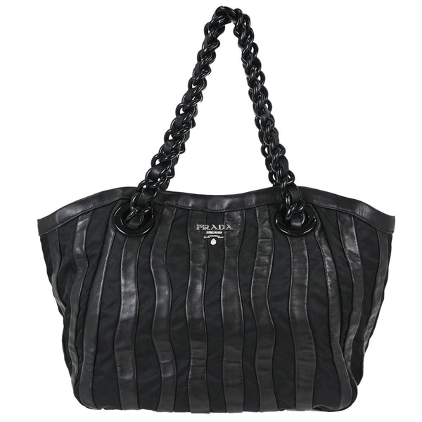 Prada Tessuto Chain Tote Vintage in Black Tessuto Nylon