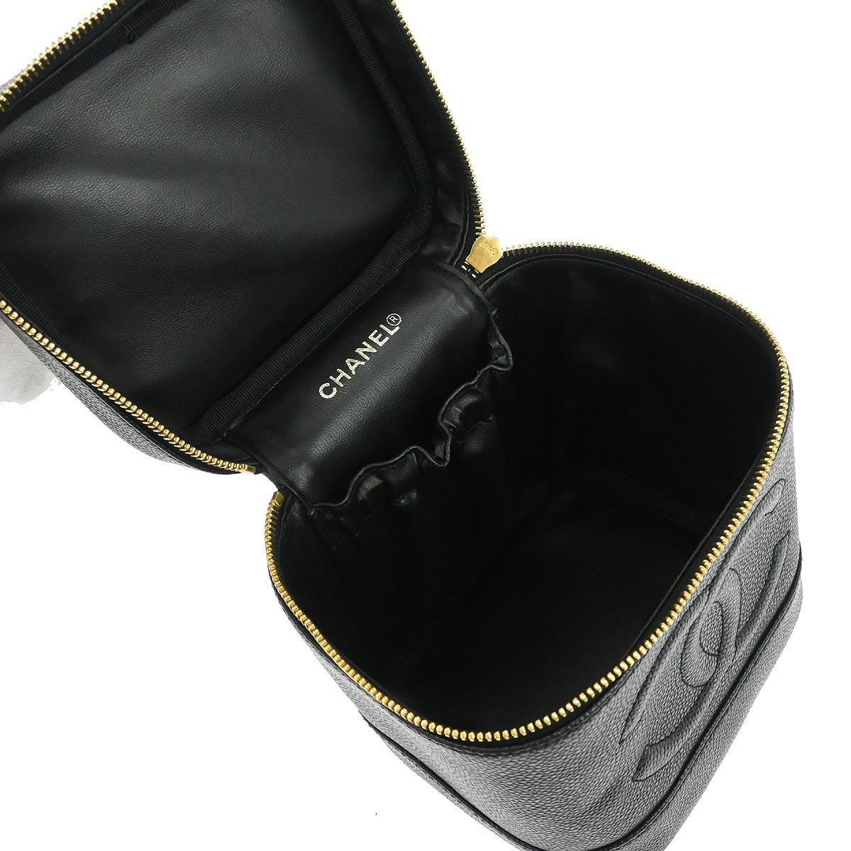Chanel Black Calfskin Timeless Vanity Handbag