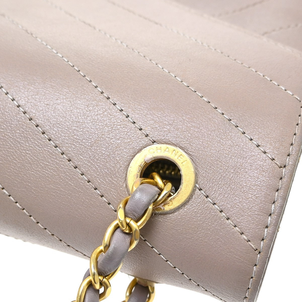 Chanel Purple Calfskin Chevron Shoulder Bag