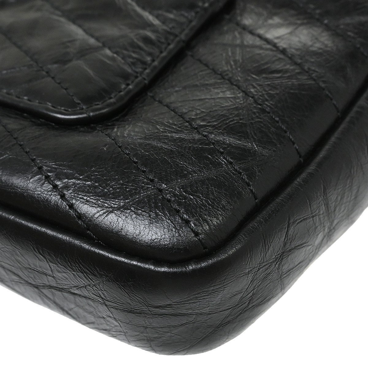 Chanel Black Calfskin Chevron Shoulder Bag