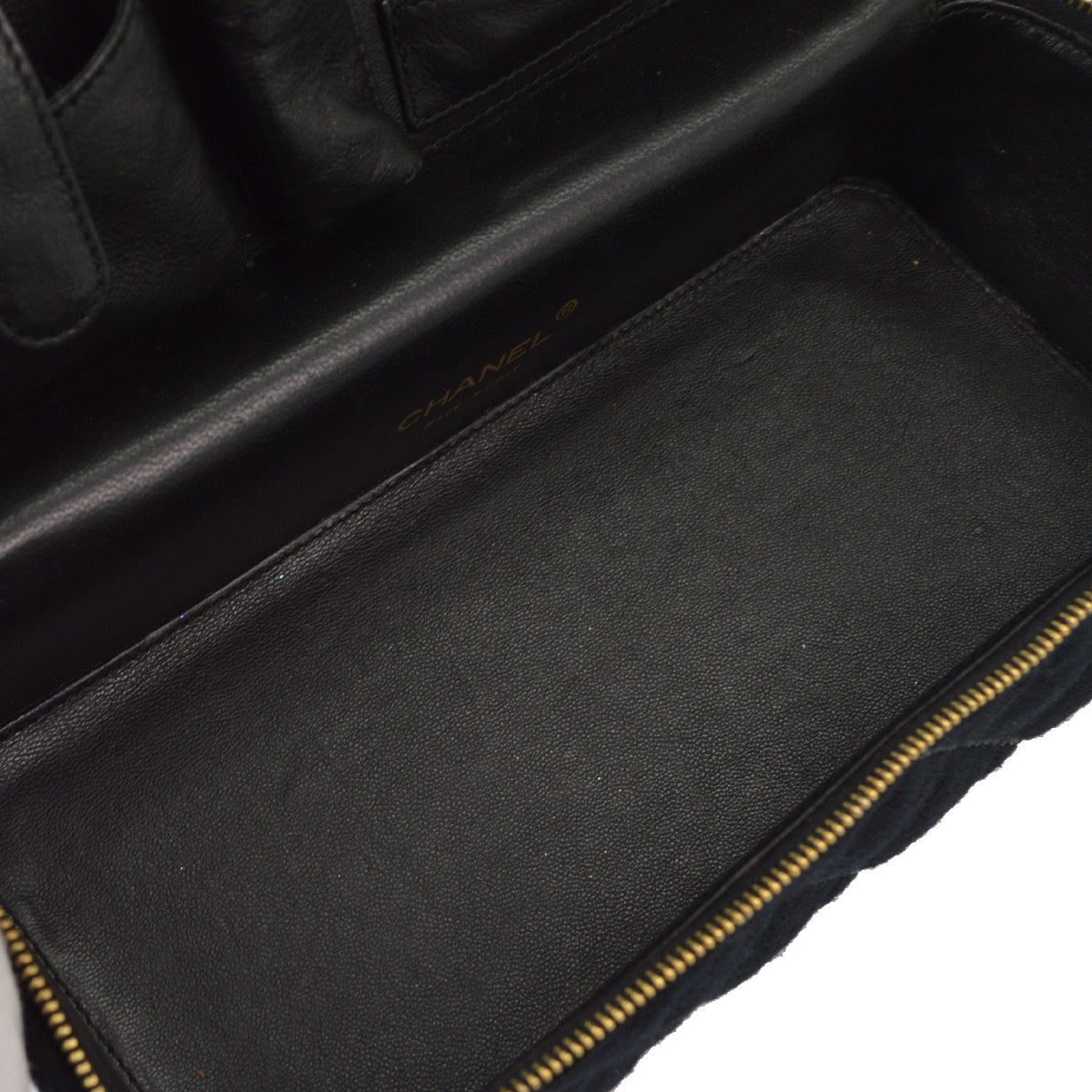 Chanel Black Wool Wild Stitch Vanity Handbag