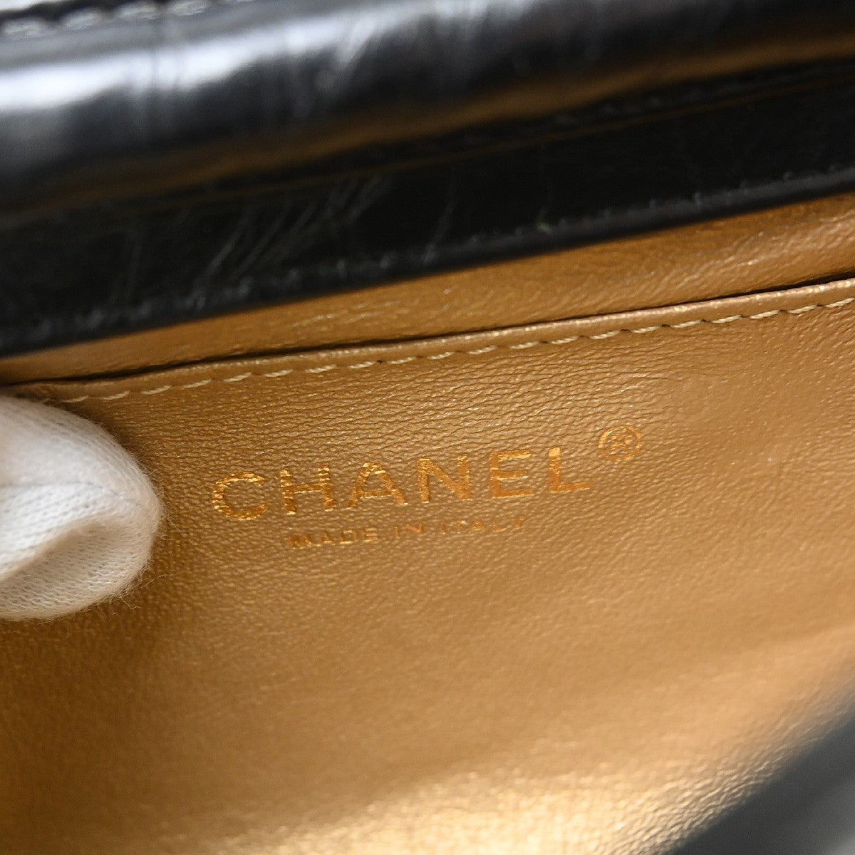 Chanel Black Calfskin Chevron Shoulder Bag