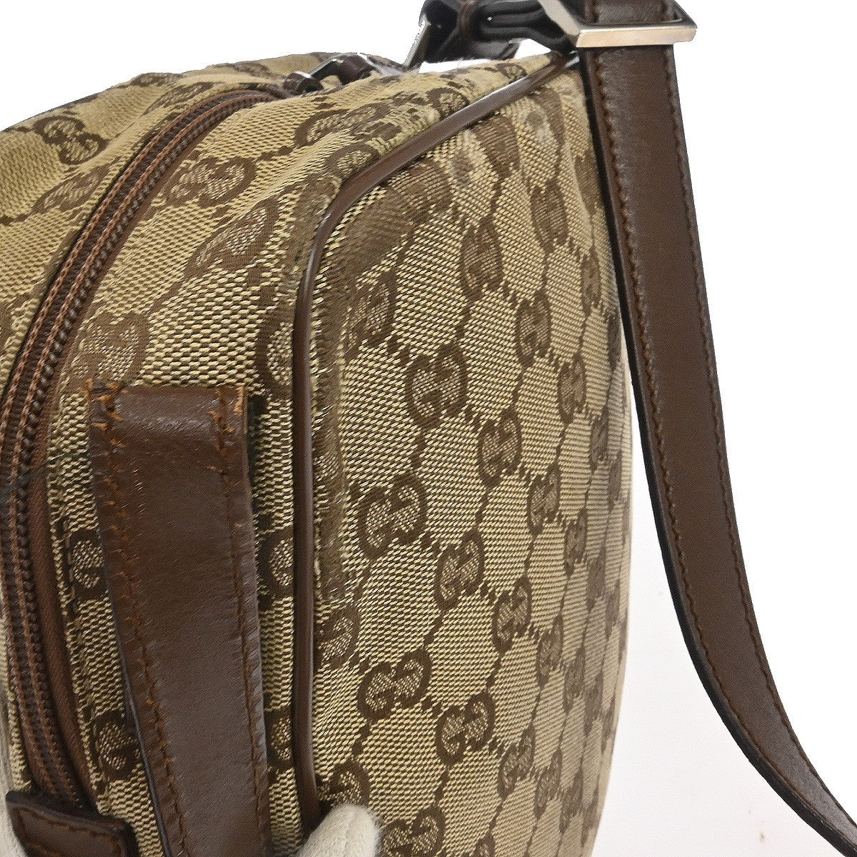 Gucci Beige Canvas GG Shoulder Bag
