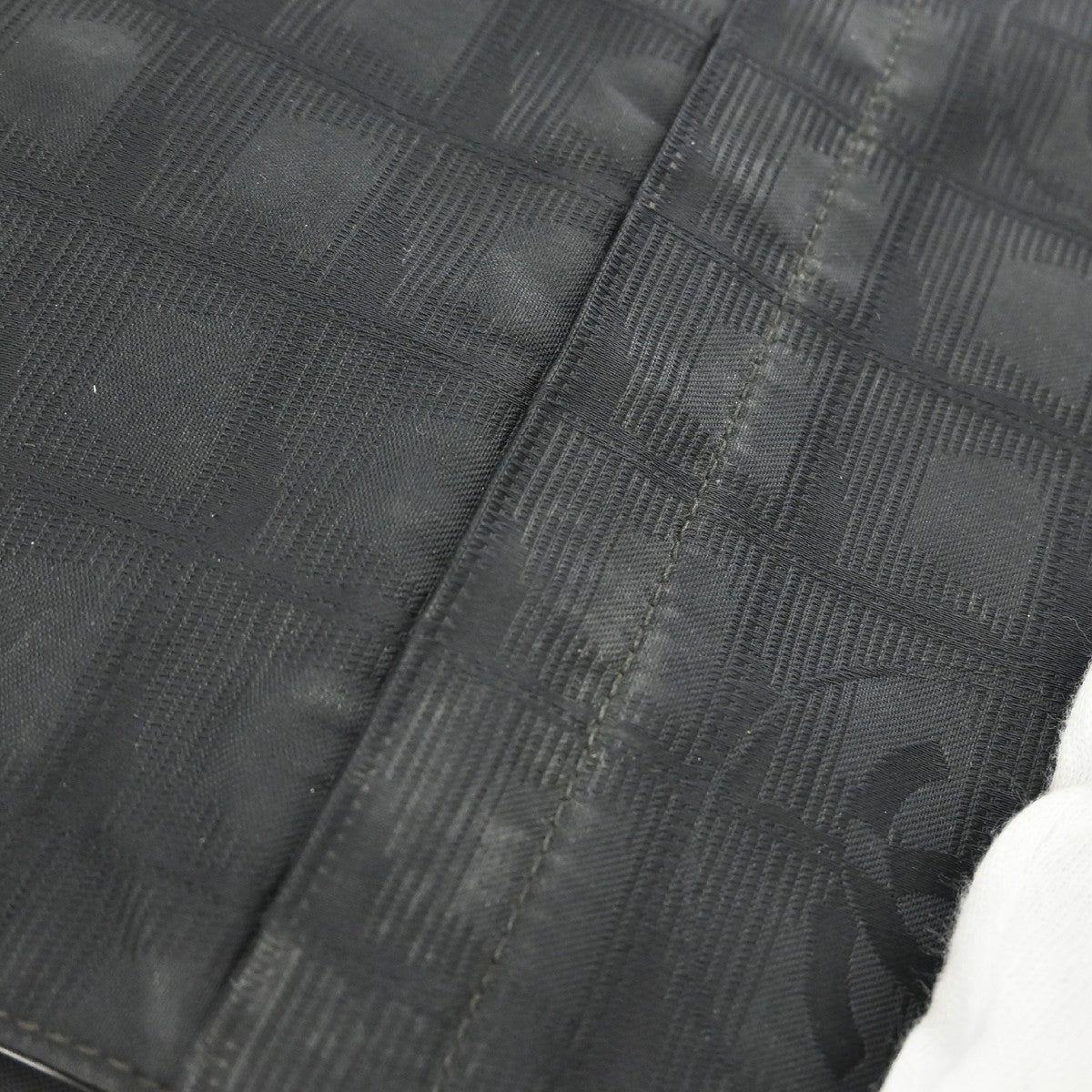 Chanel Black Jacquard Nylon Travel Line Shoulder Bag