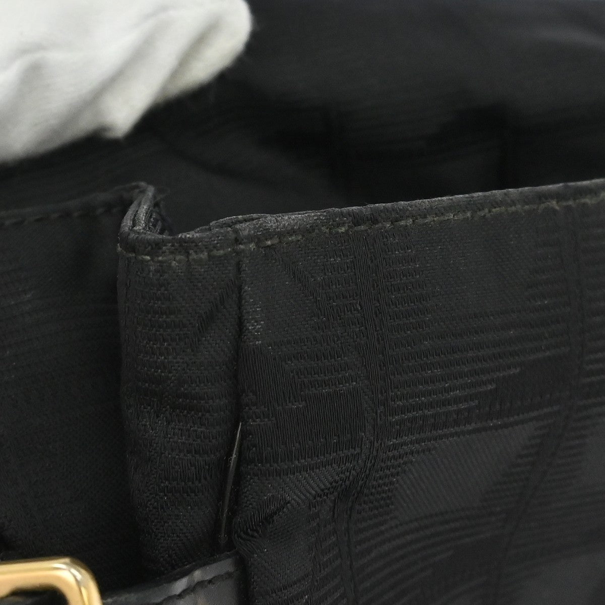 Chanel Black Jacquard Nylon Travel Line Shoulder Bag