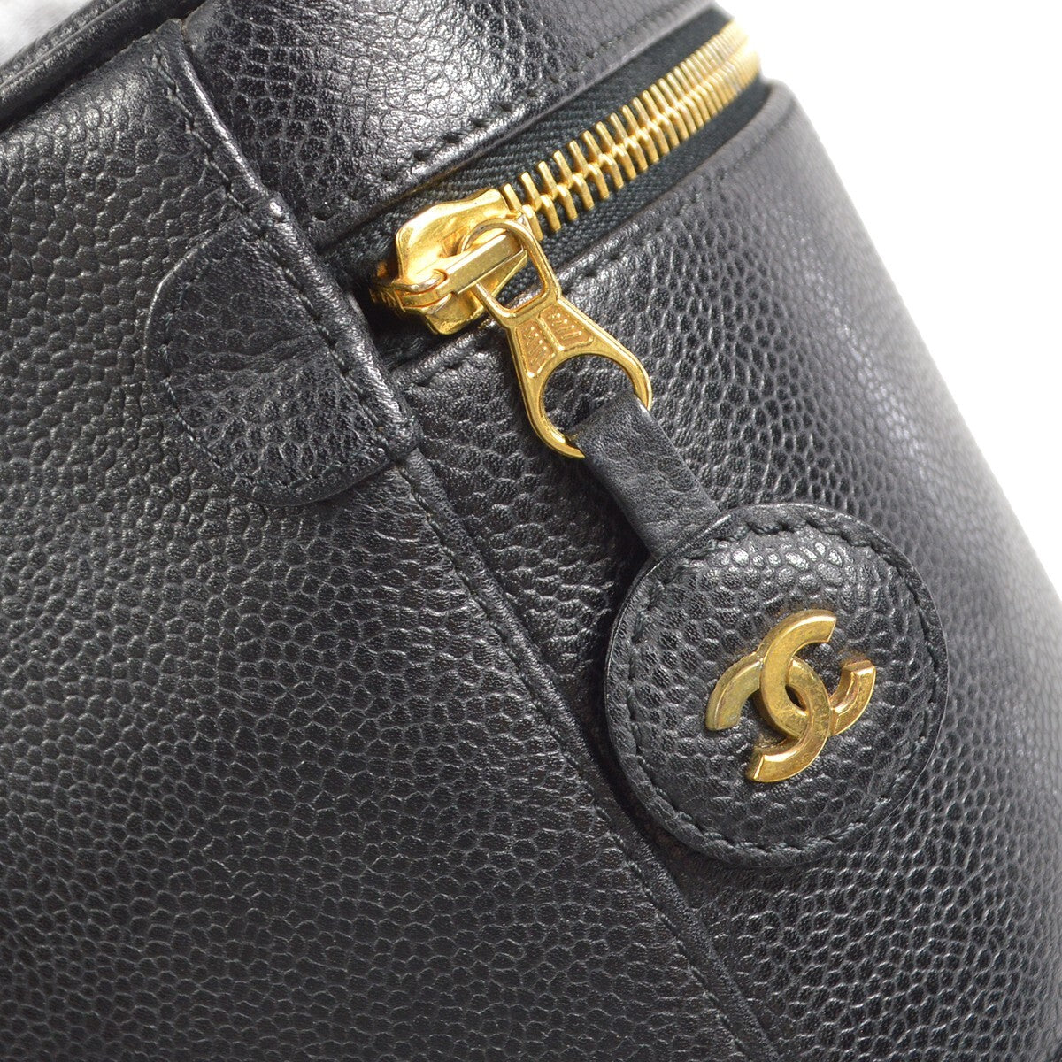 Chanel Black Calfskin Timeless Vanity Handbag