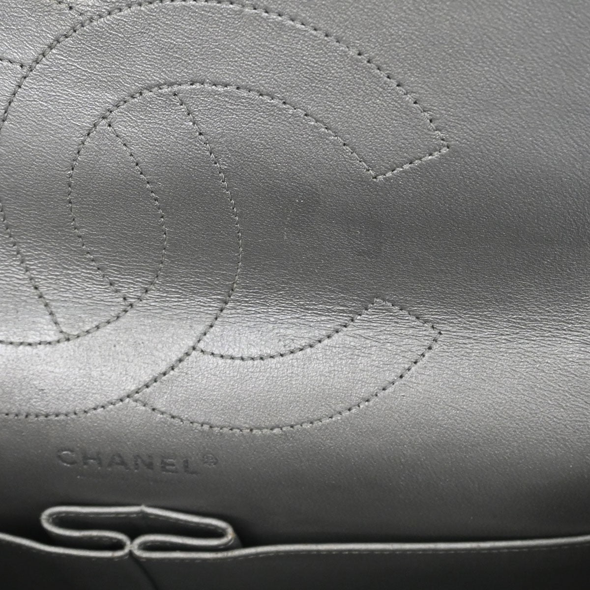 Chanel Silver Calfskin 2.55 Jumbo Classic Double Flap Shoulder Bag