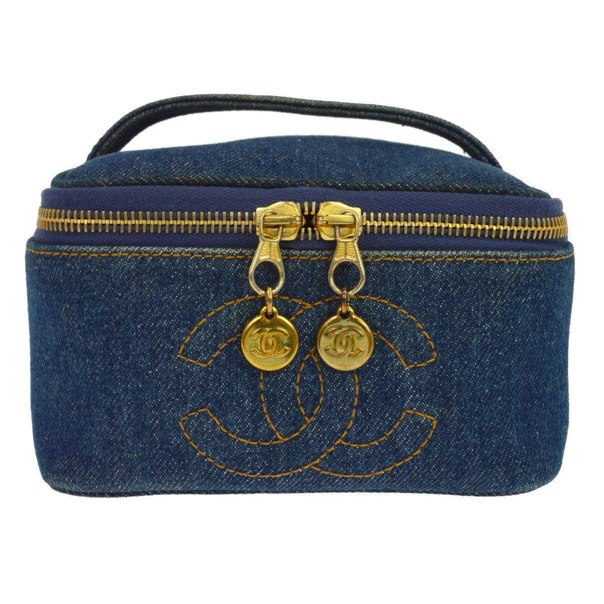 Chanel Blue Denim Vanity Handbag