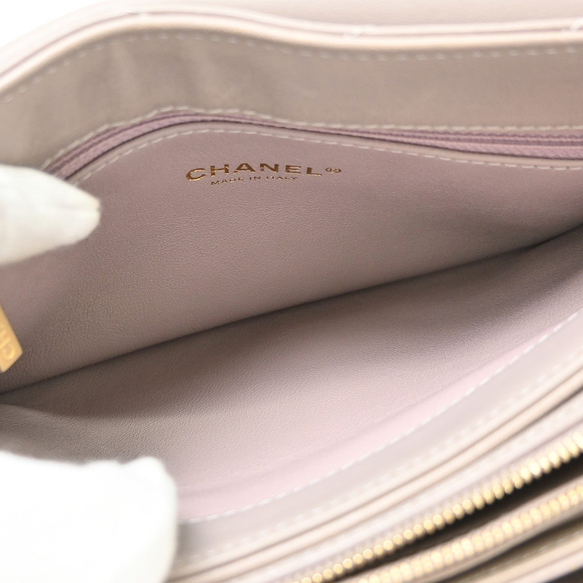Chanel Purple Calfskin Chevron Shoulder Bag