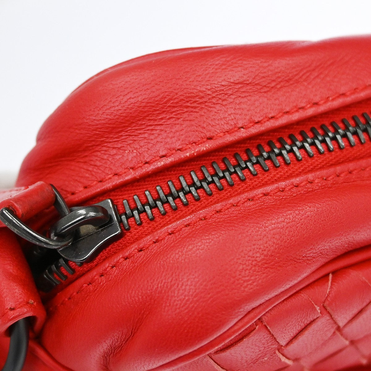 Bottega Veneta Red Intrecciato Shoulder Bag