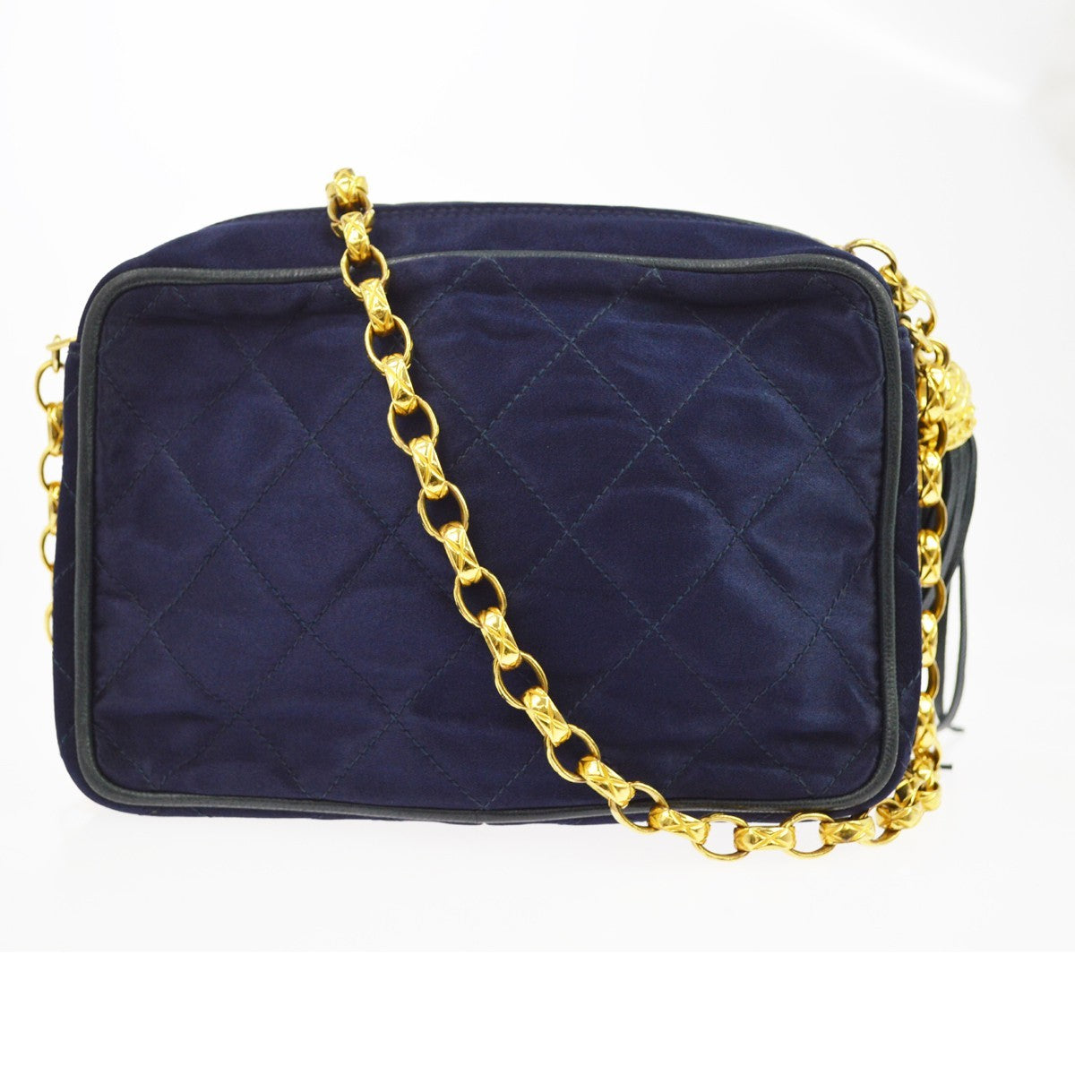 Chanel Navy Satin Camera Bag