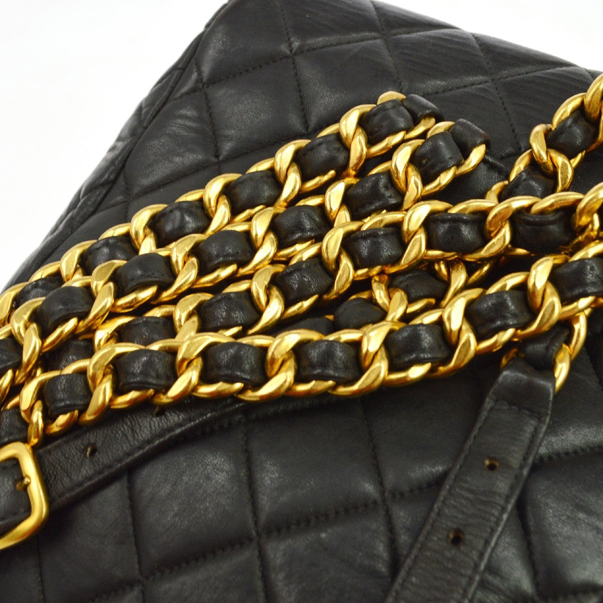Chanel Black Lambskin Duma Backpack Large