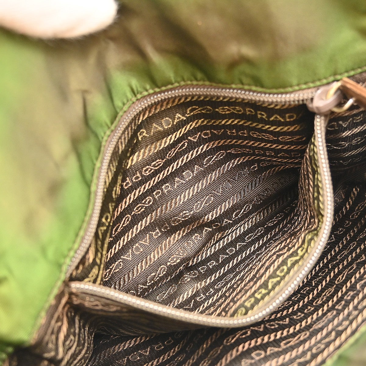 Prada Khaki Nylon Tote Shoulder Bag