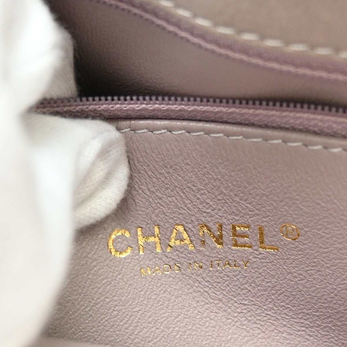Chanel Purple Calfskin Chevron Shoulder Bag