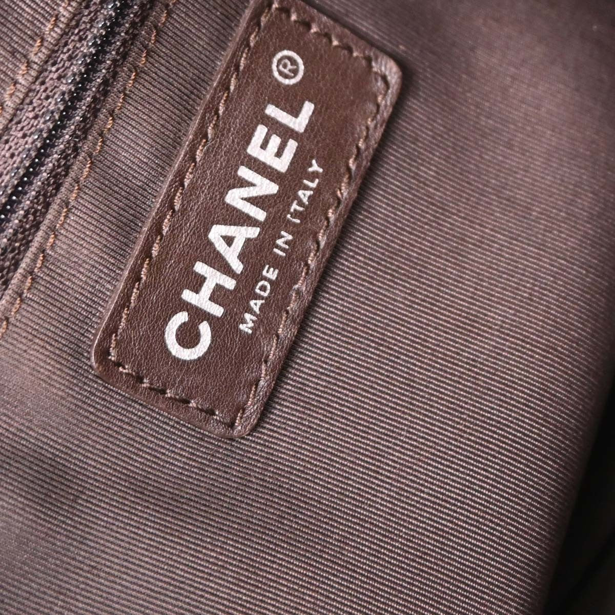 Chanel Brown Lambskin Chevron Handbag