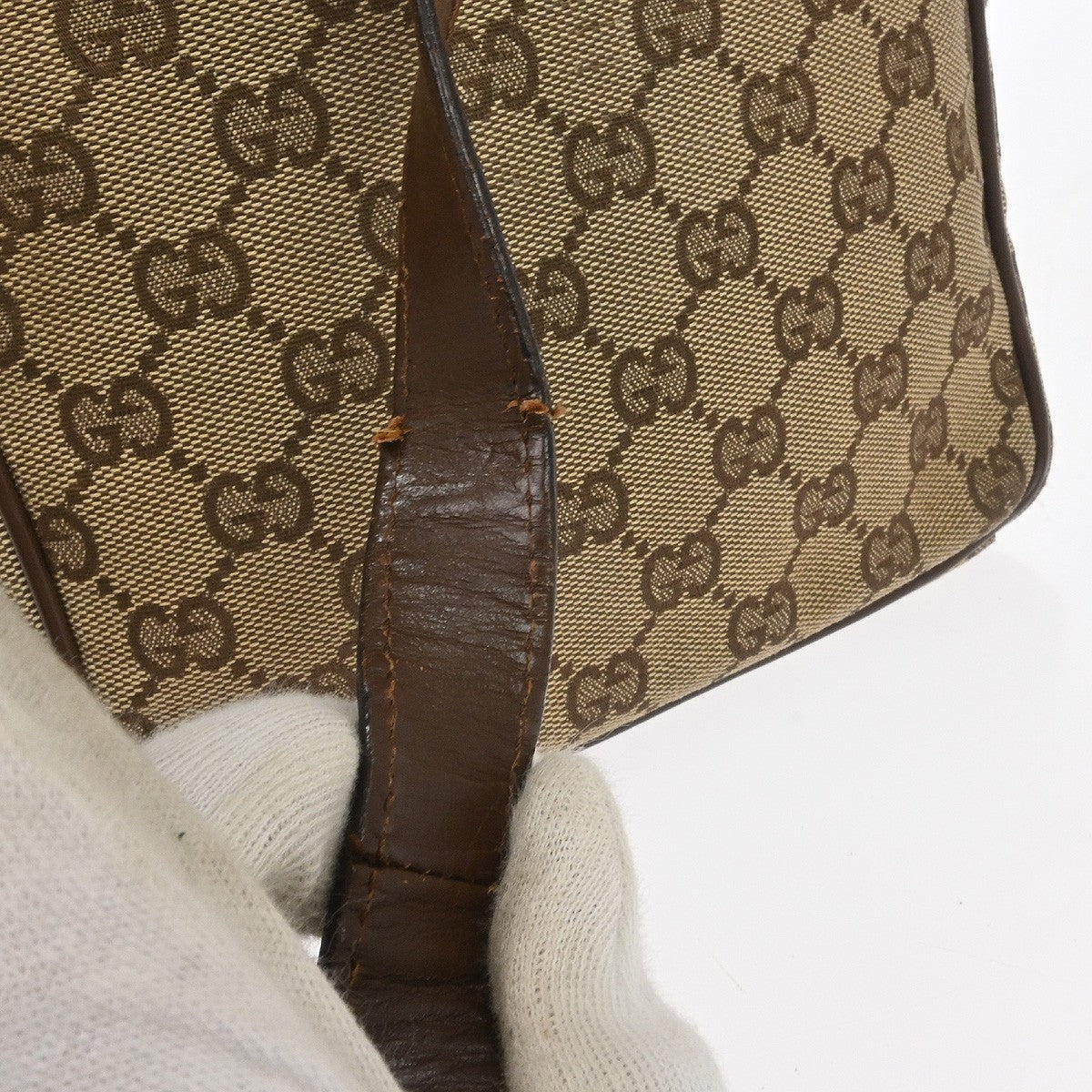 Gucci Beige Canvas GG Shoulder Bag