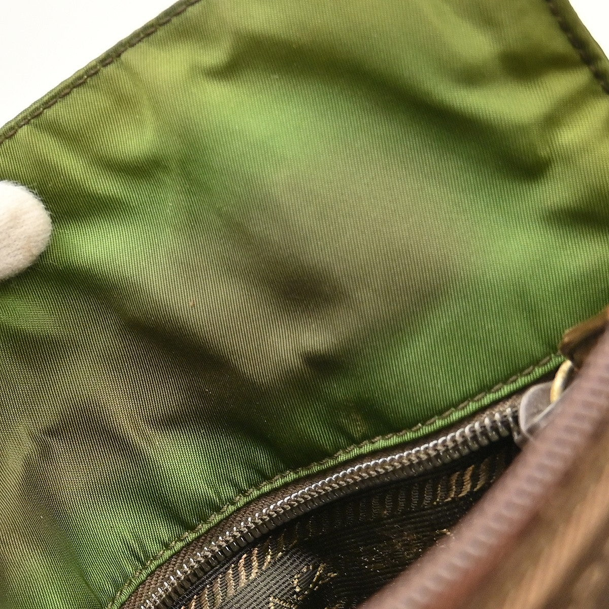 Prada Khaki Nylon Tote Shoulder Bag