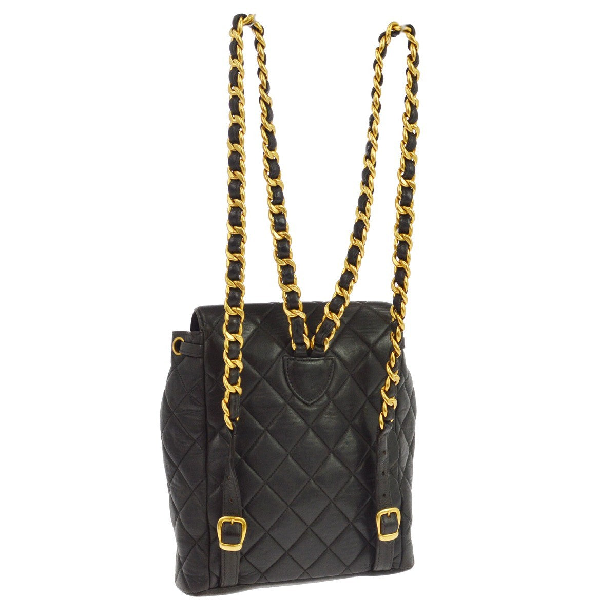 Chanel Black Lambskin Duma Backpack Large