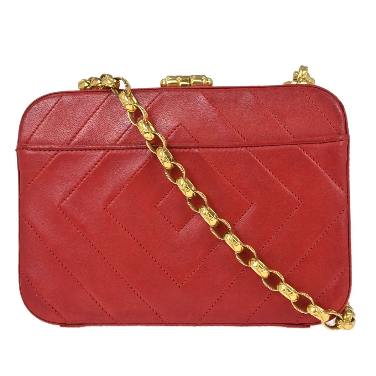 Chanel Red Lambskin Camera Bag Mini