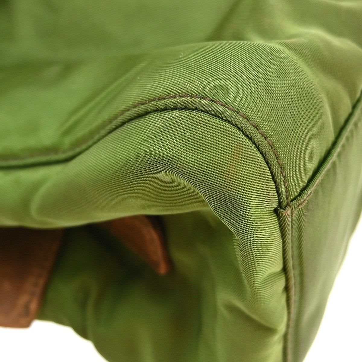 Prada Khaki Nylon Tote Shoulder Bag