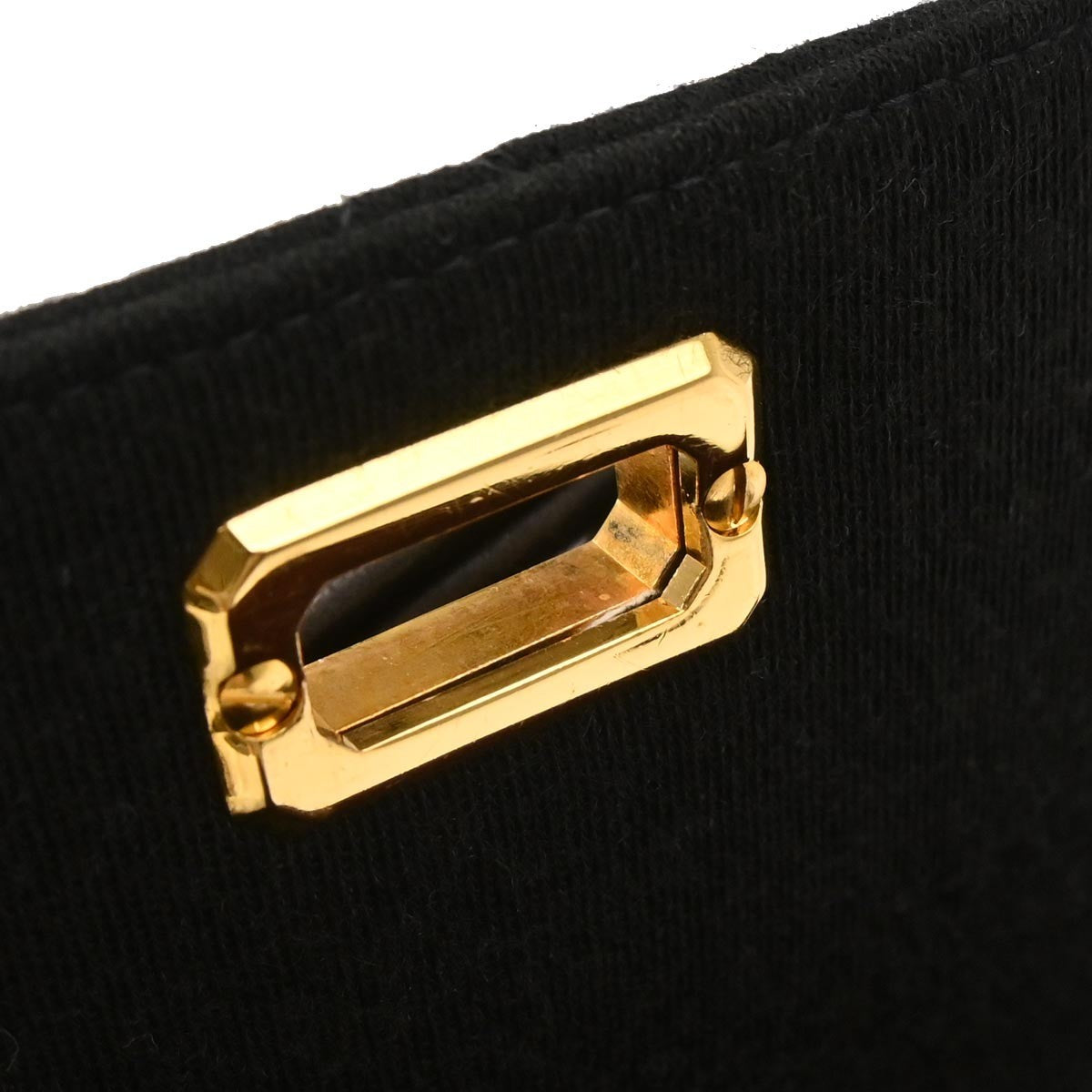 Chanel Black Cotton Mademoiselle Lock Handbag