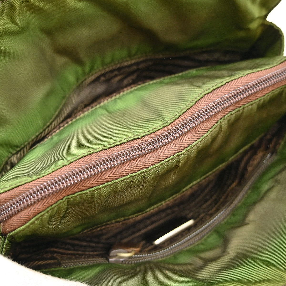 Prada Khaki Nylon Tote Shoulder Bag