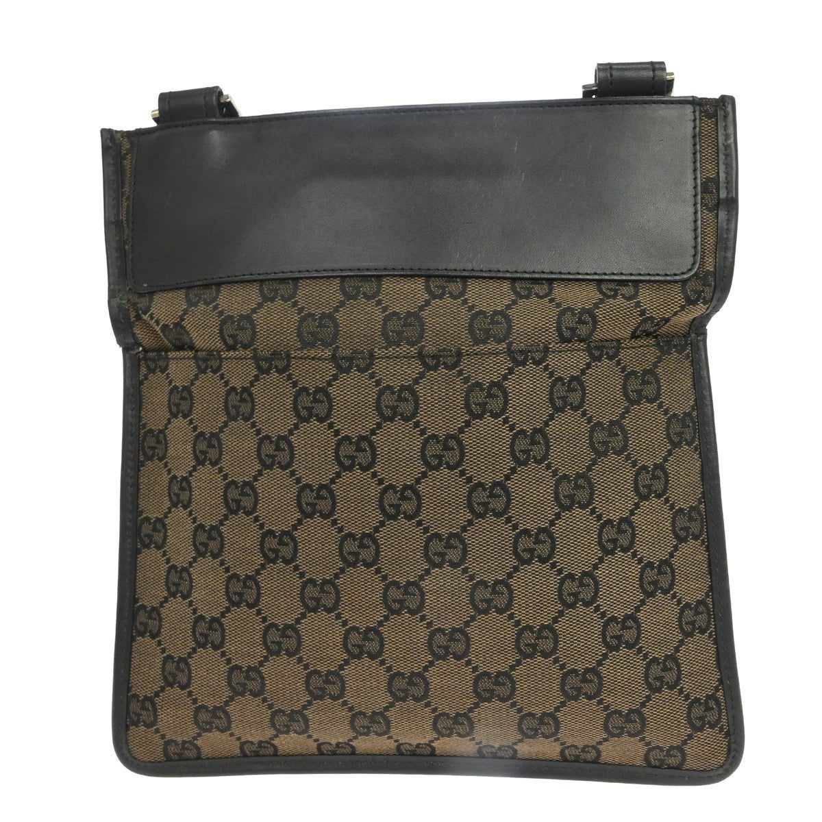 Gucci Brown Black Canvas GG Shoulder Bag