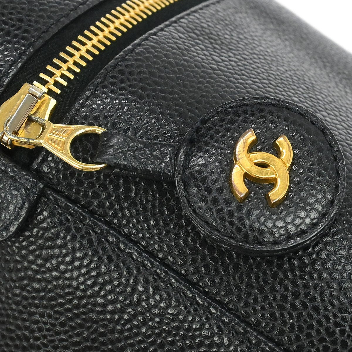 Chanel Black Calfskin Timeless Vanity Handbag