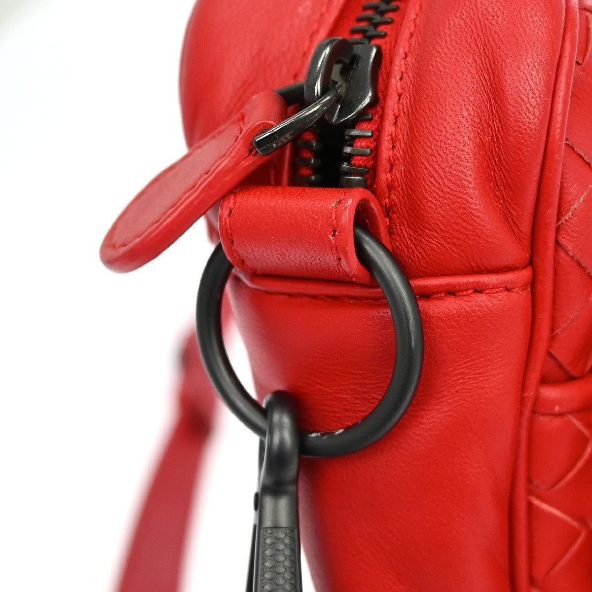 Bottega Veneta Red Intrecciato Shoulder Bag