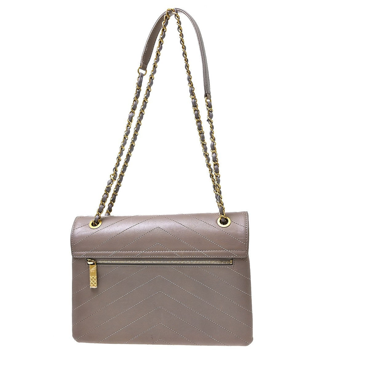 Chanel Purple Calfskin Chevron Shoulder Bag