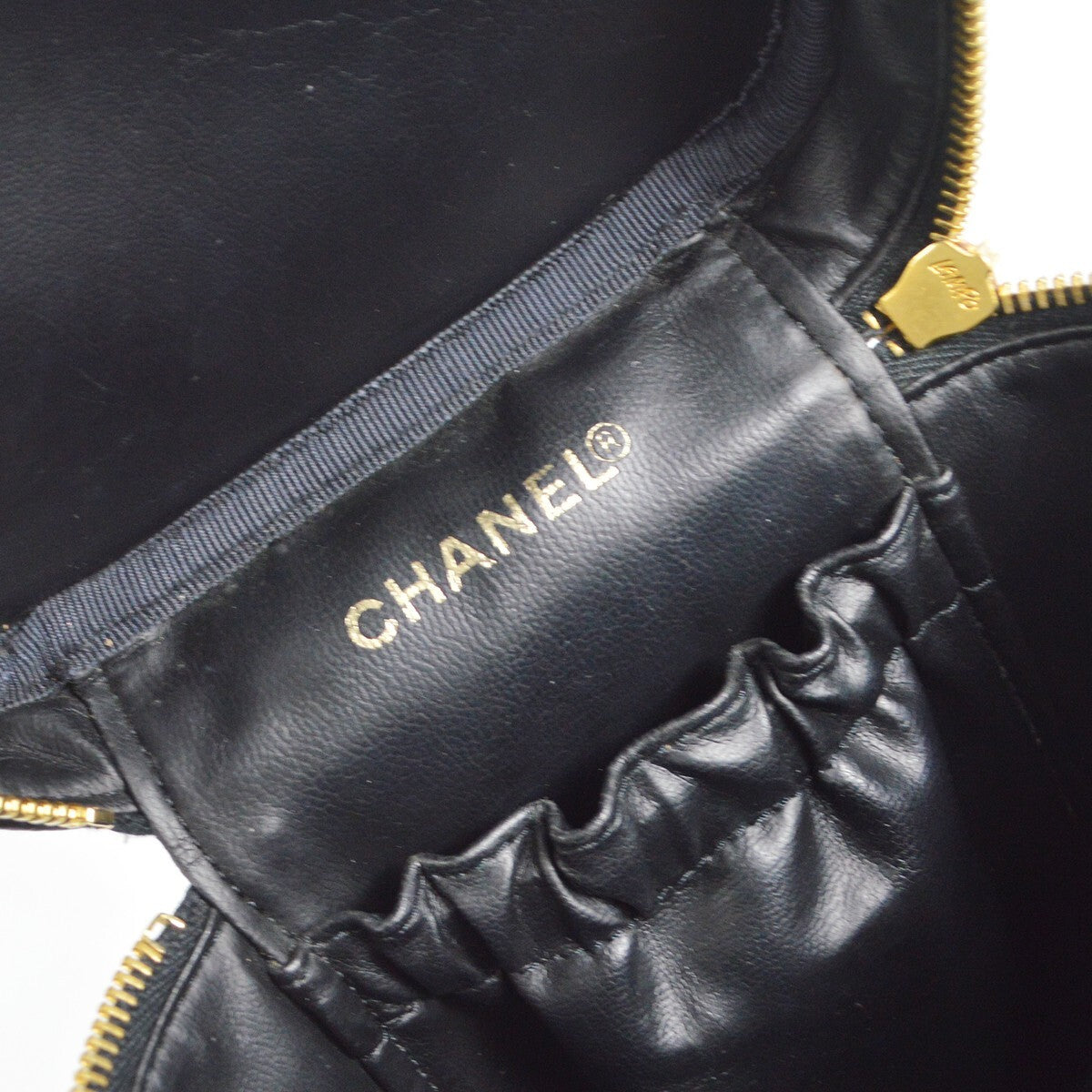 Chanel Black Calfskin Timeless Vanity Handbag