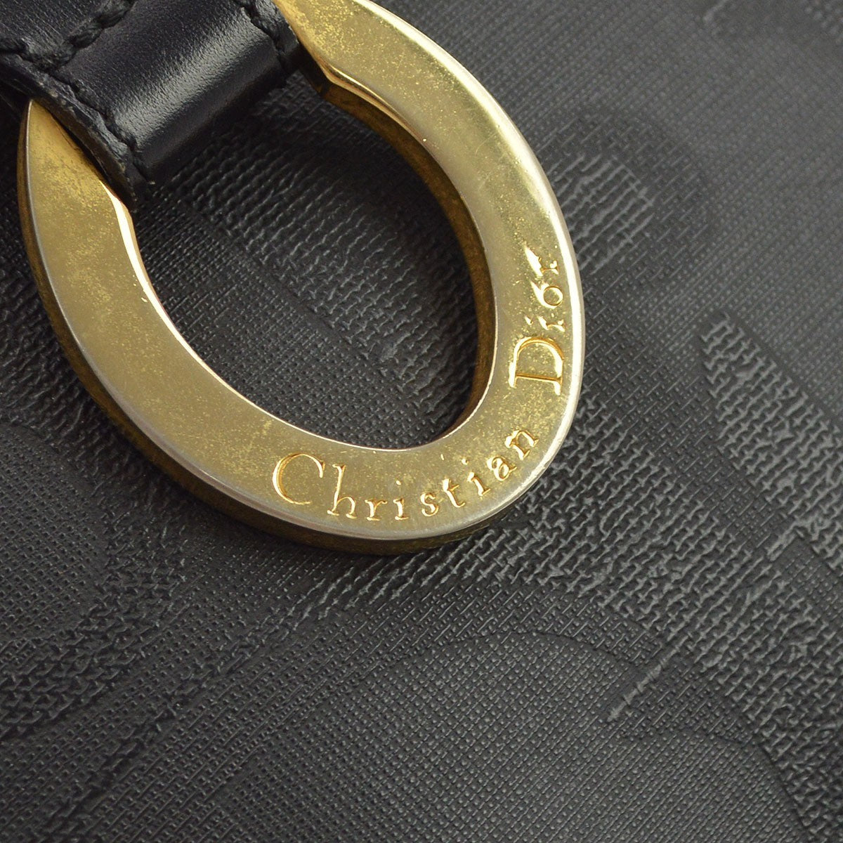 Christian Dior Black Leather Trotter Handbag