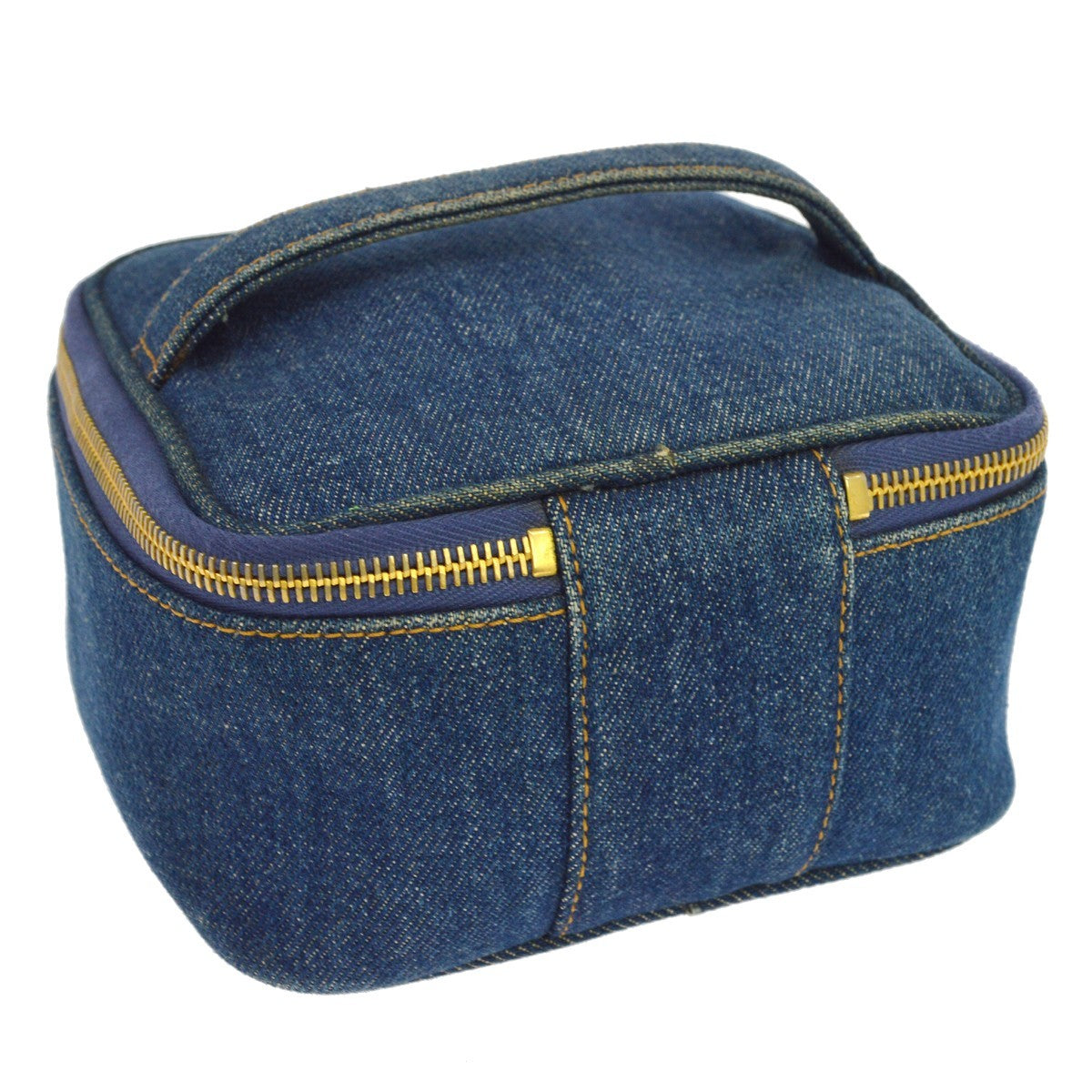 Chanel Blue Denim Vanity Handbag
