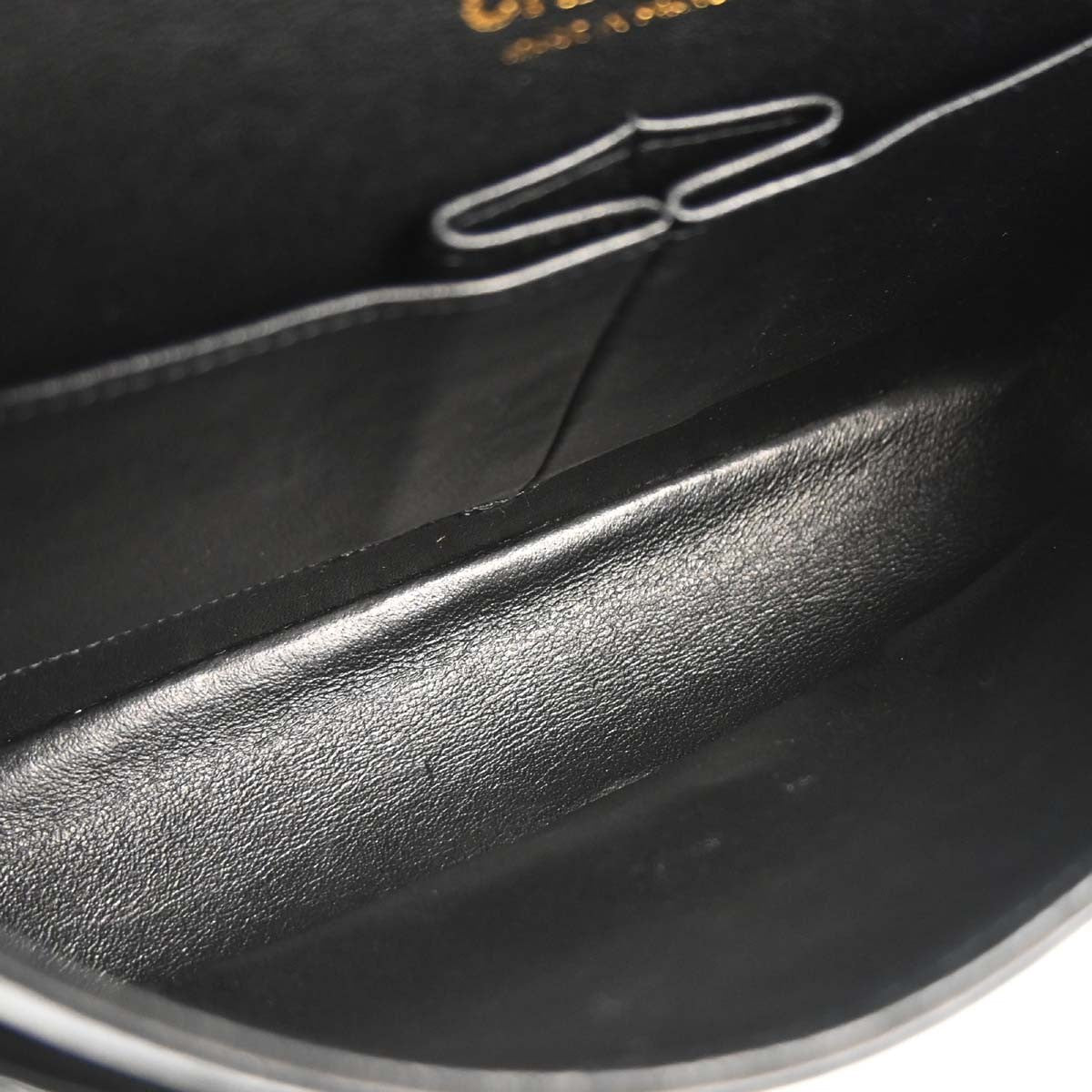 Chanel Black Lambskin Egyptian Medium Classic Double Flap Shoulder Bag