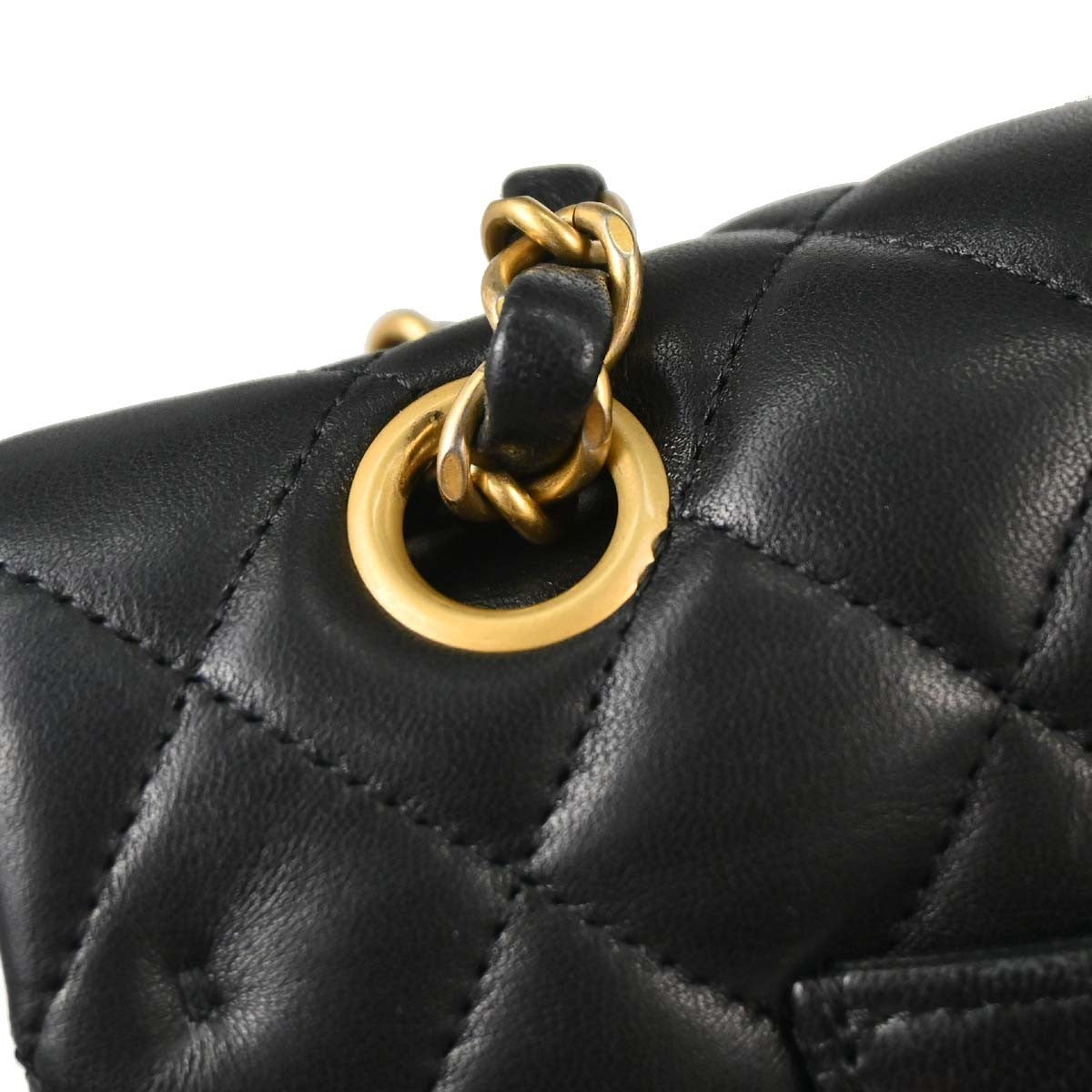 Chanel Black Lambskin Egyptian Medium Classic Double Flap Shoulder Bag