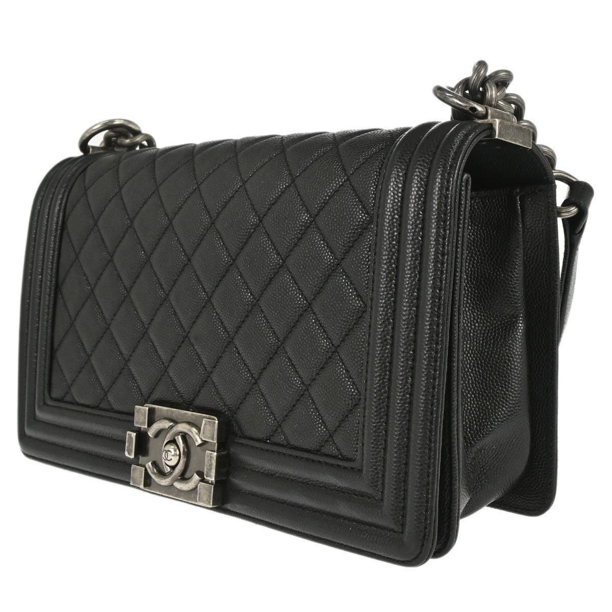Chanel Boy Black Calfskin Medium Shoulder Bag