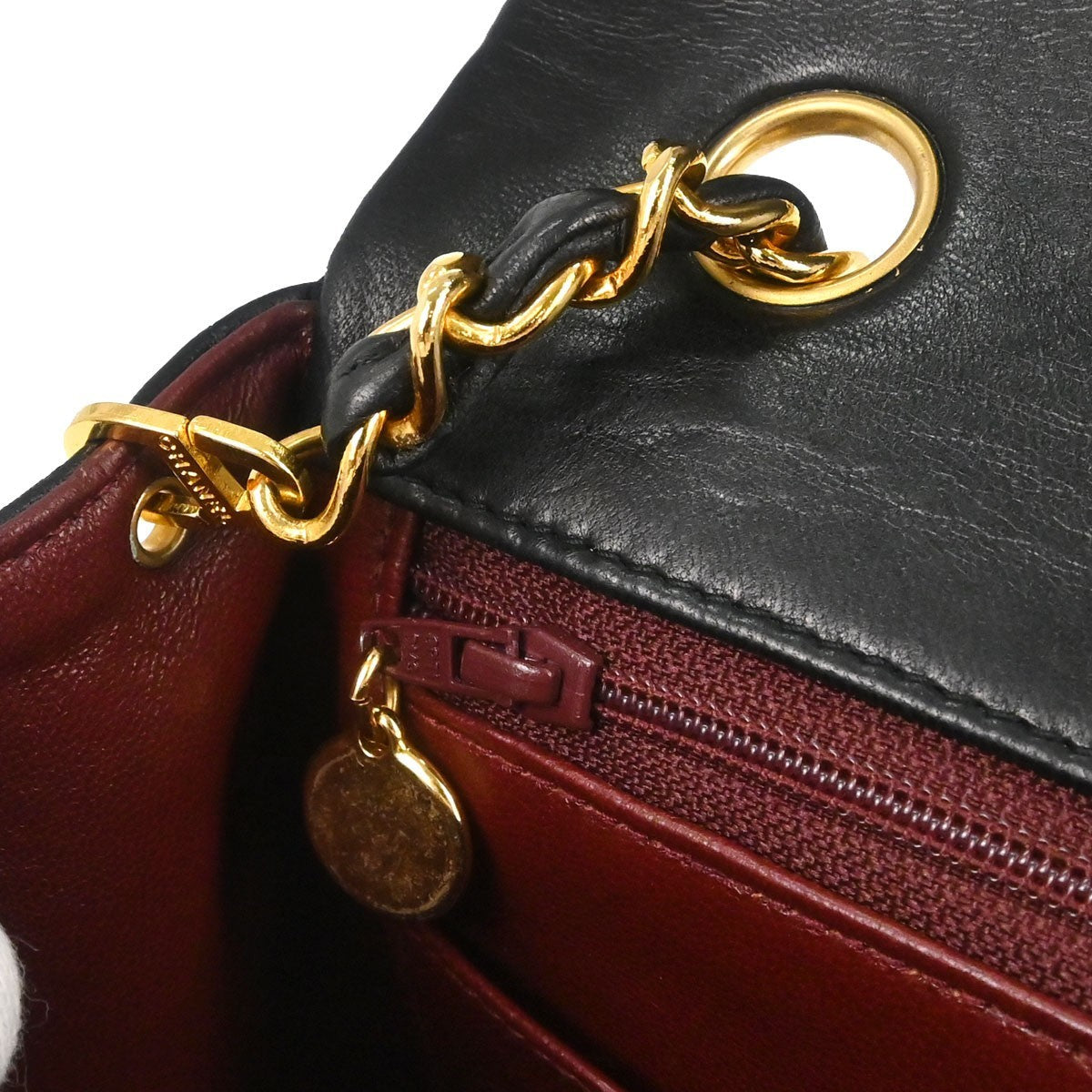 Chanel Black Lambskin Classic Square Flap 20 Shoulder Bag