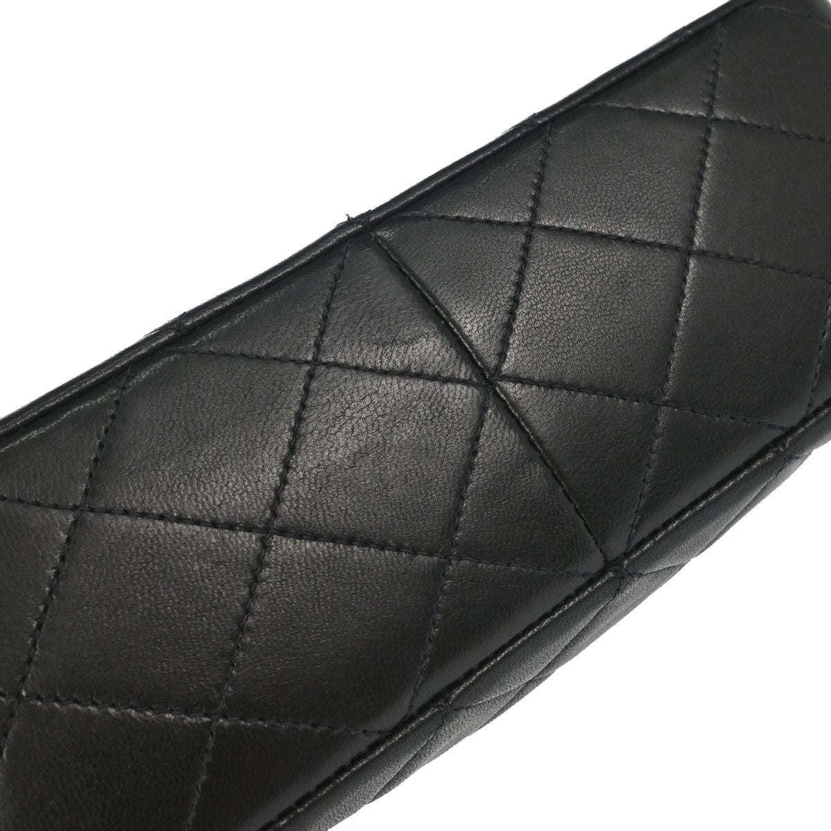 Chanel Black Lambskin Classic Square Flap 20 Shoulder Bag