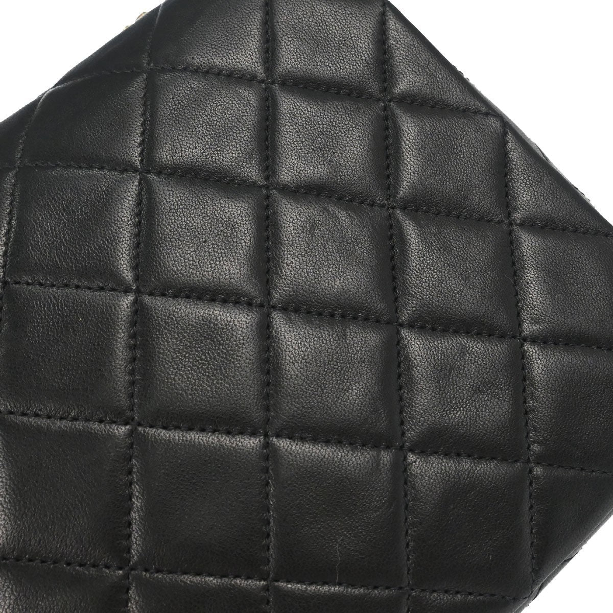 Chanel Black Lambskin Classic Square Flap 20 Shoulder Bag