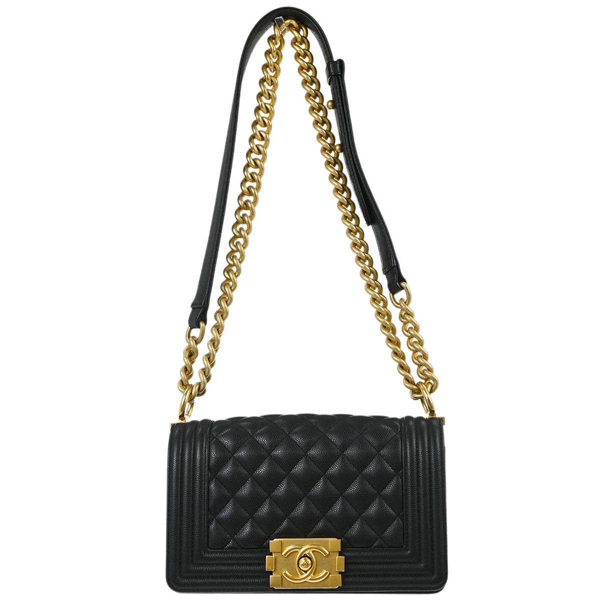 Chanel Boy Black Calfskin Small Chain Shoulder Bag