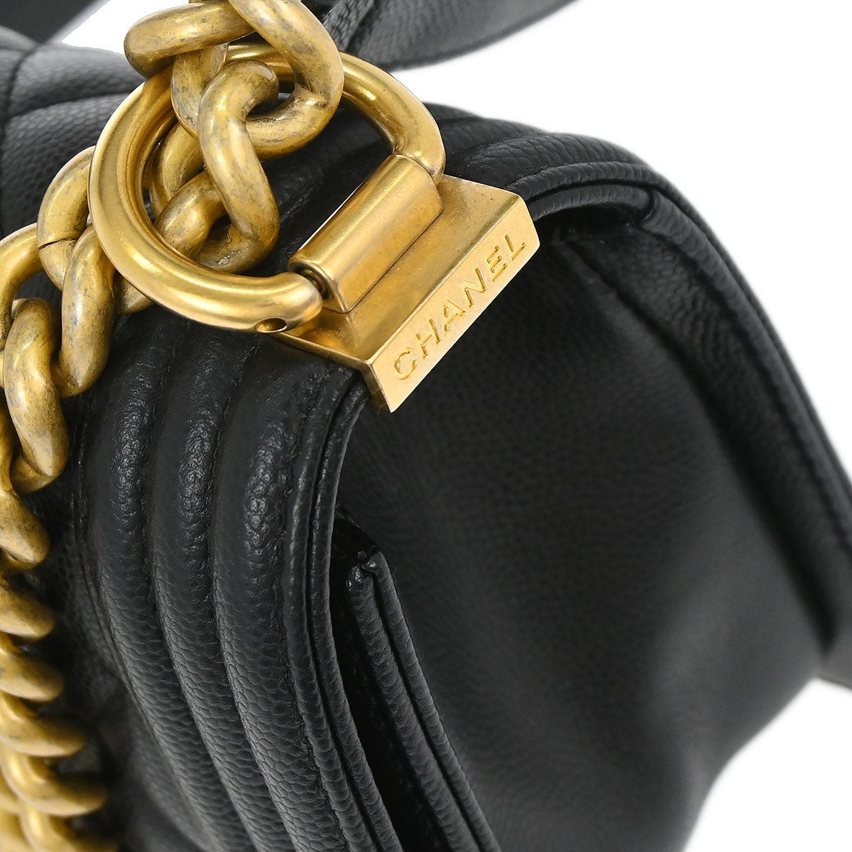 Chanel Boy Black Calfskin Small Chain Shoulder Bag
