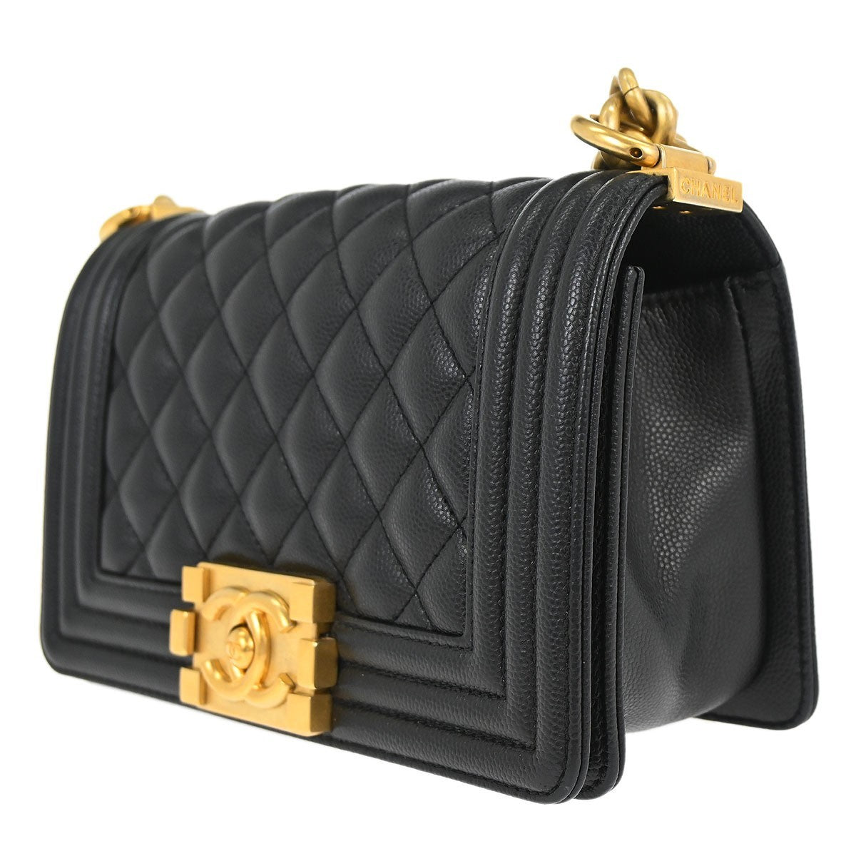 Chanel Boy Black Calfskin Small Chain Shoulder Bag