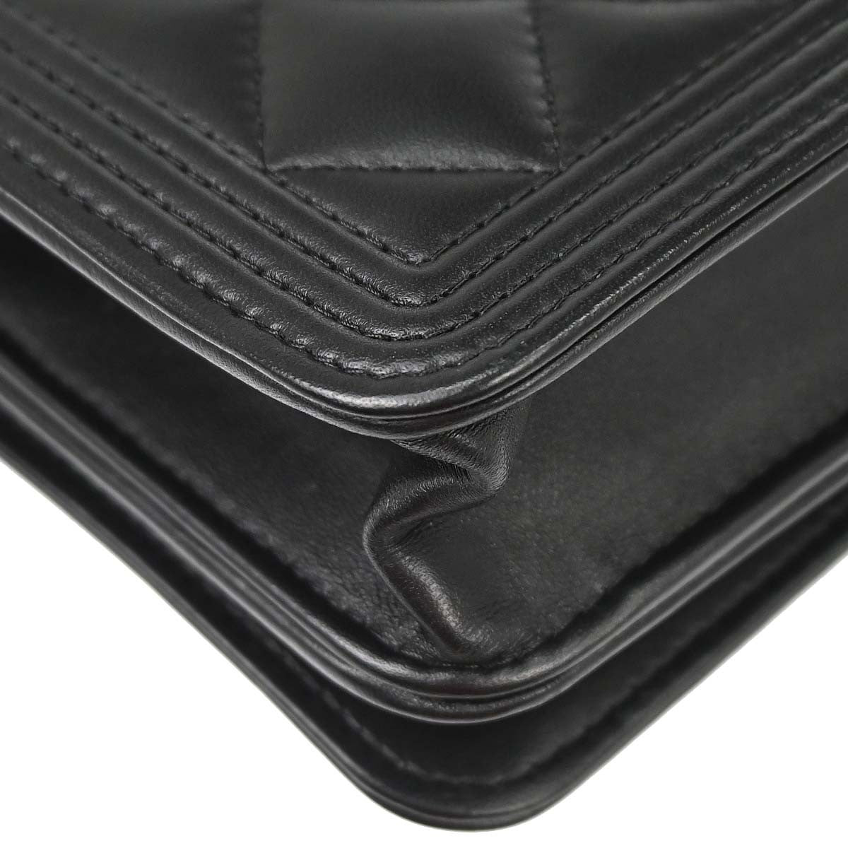 Chanel Boy Black Lambskin Wallet on Chain (WOC)