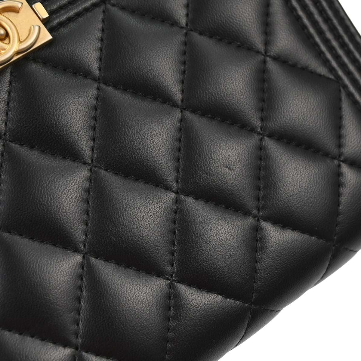 Chanel Boy Black Lambskin Wallet on Chain (WOC)