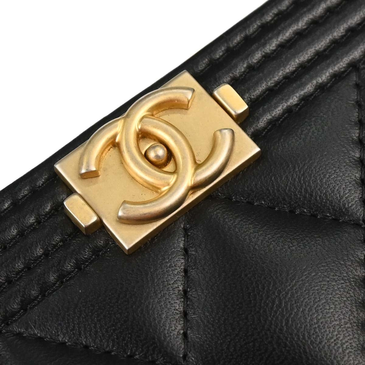 Chanel Boy Black Lambskin Wallet on Chain (WOC)