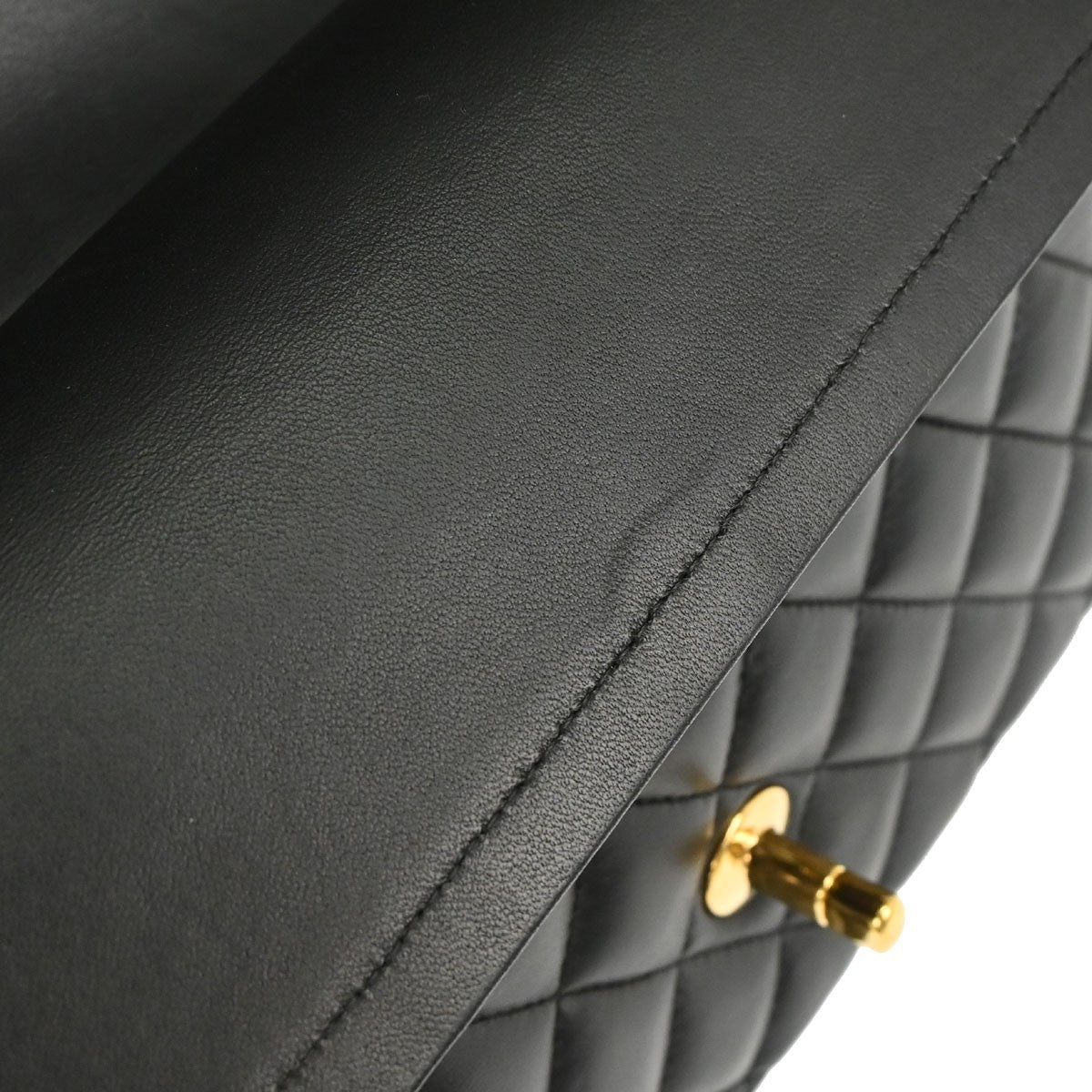 Chanel Black Lambskin Medium Classic Double Flap Shoulder Bag