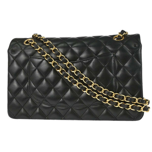 Chanel Black Lambskin Medium Classic Double Flap Shoulder Bag