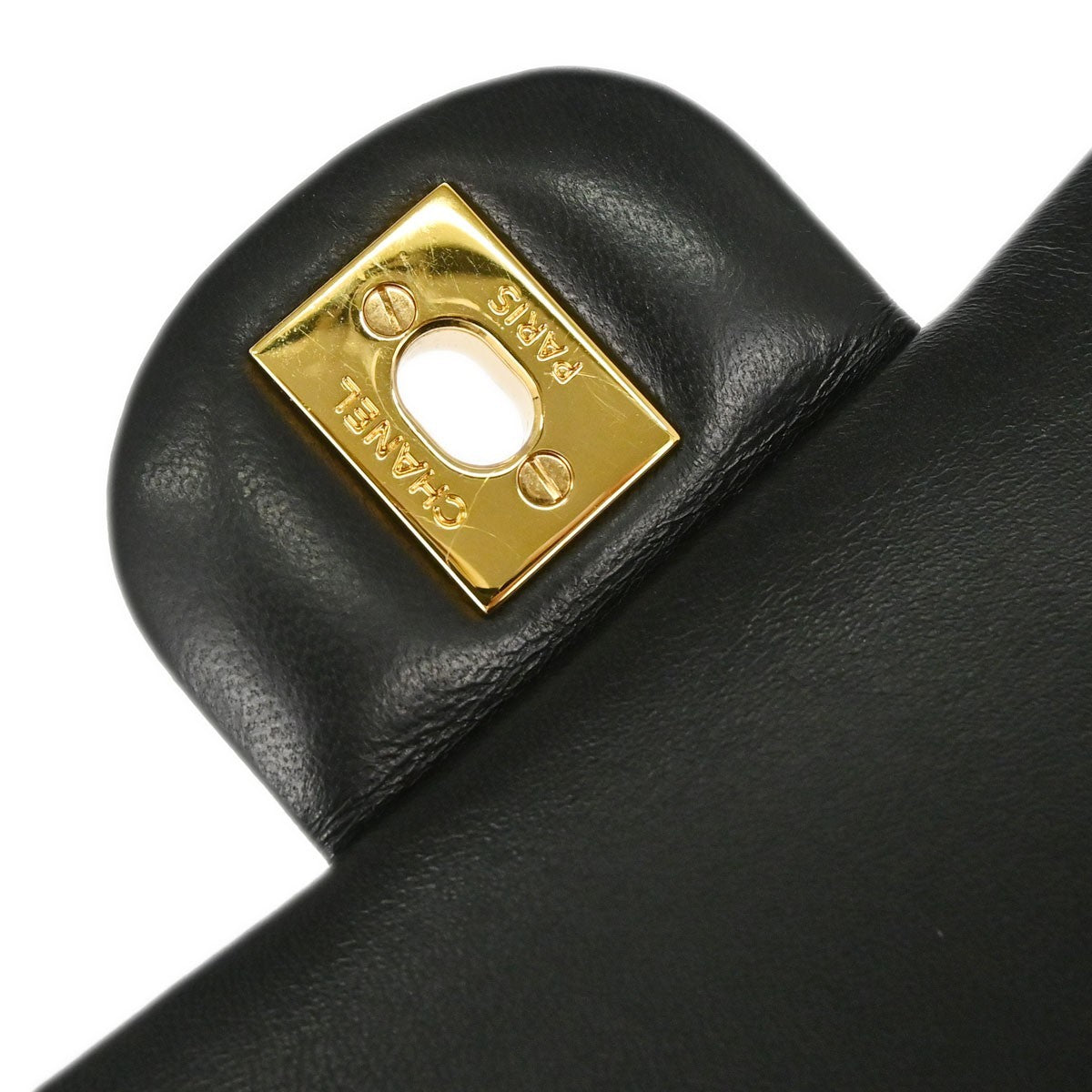 Chanel Black Lambskin Medium Classic Double Flap Shoulder Bag